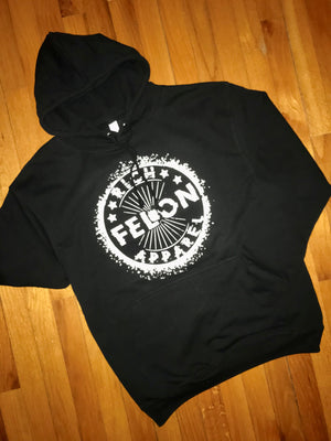 Rich Felon Apparel Blk/Wht "Splatter Logo" Hoodie